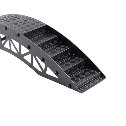RC Crawler Bridge Obstacle, Stainless Steel DIY Assembly Ramp for 1/12 1/18 1/24 RC Crawler Course Accessories (Black Step Bridge) - style: Black Step Bridge