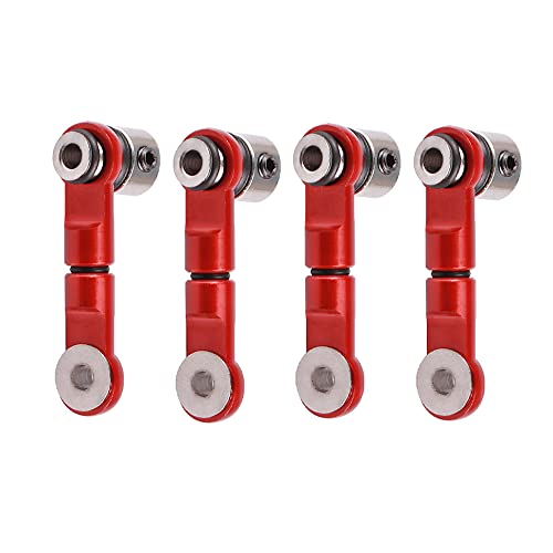 4-Pack Aluminum Anti-Roll Narrow Sway Bar Suspension Arm Linkages Upgrade Parts for ARRMA RC 1/10 Senton 1/8 Typhon Kraton Talion 1/7 Felony Infraction Limitless Car (Red)