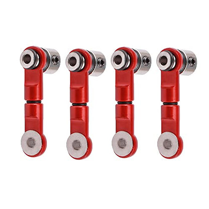 4-Pack Aluminum Anti-Roll Narrow Sway Bar Suspension Arm Linkages Upgrade Parts for ARRMA RC 1/10 Senton 1/8 Typhon Kraton Talion 1/7 Felony Infraction Limitless Car (Red)