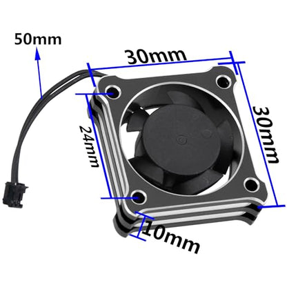 ShareGoo Alloy Brushless Motor ESC Cooling Fan Heatsink 28000RPM 5V-7.4V for Hbywing XeRun XD10 PRO ESC Series (Black)_ - color: Black