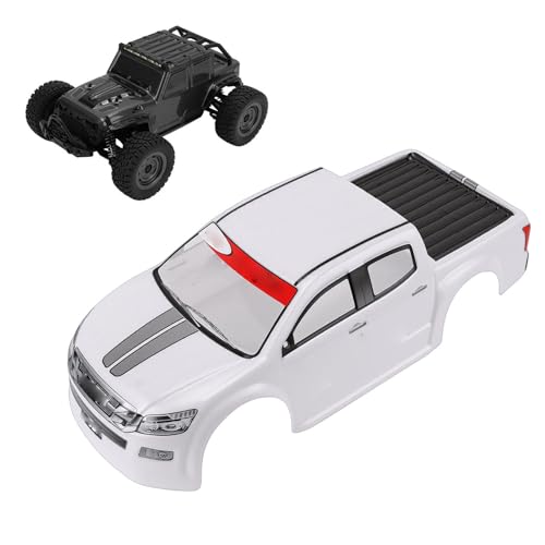 Drfeify 1/10 RC Car Shell, PVC Remote Control Truck Body Shell Cover Spare Part for 26cm Wheelbase (White) - color: White