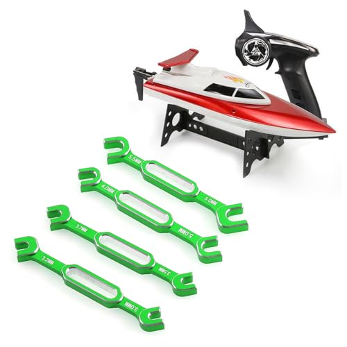 kingsea RC Car Wrench Aluminum Alloy Turnbuckle Nut Ball Joint Remover 3.0/3.2/3.5/3.7/4.0/5.0/5.5/6.0mm Universal Repair Tool Compatible with RC Car Boat RC Drone, Green - color: Green
