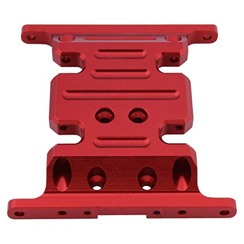 Hobbypark Aluminum Center Frame Brace Transmission Skid Plate for AXIAL SCX10 1/10 RC Rock Crawler Car Option Parts (Red) - color: Red