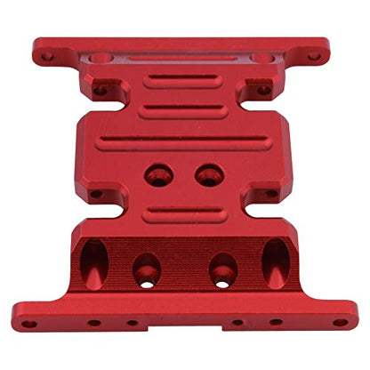 Hobbypark Aluminum Center Frame Brace Transmission Skid Plate for AXIAL SCX10 1/10 RC Rock Crawler Car Option Parts (Red) - color: Red