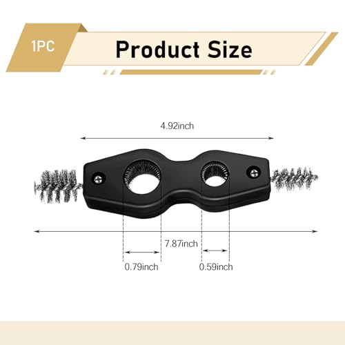 WZP 4-in-1 Car Battery Cleaning Brush, Double-Headed Double-Hole Battery Terminals Copper Pipes Cleaner Brush, Comfortable Handle and Steel Wire Bristle, Universal Cleaning Tool for Cars Machine Part