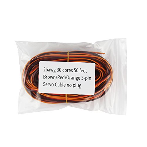 50 feet Servo JR Color Extension Cable 3p Line Futaba JR Aircraft Model Wire 30 cores 0.08mm 1.2mm