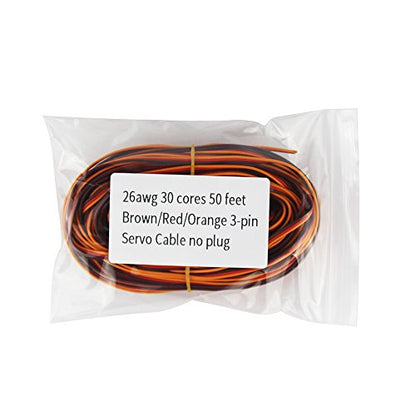 50 feet Servo JR Color Extension Cable 3p Line Futaba JR Aircraft Model Wire 30 cores 0.08mm 1.2mm