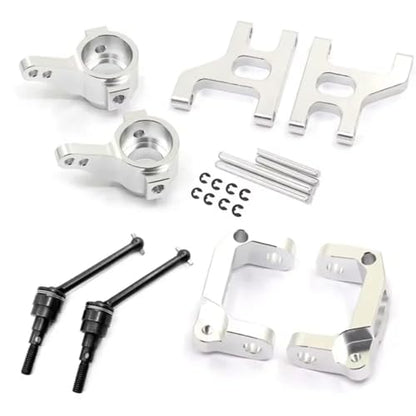 RC Steering Knuckle Block for Tamiya CC01 TA02 TA03 1/10 Metal Lower Suspension Arm Hub Carrier Base C Steering Cup Drive Shaft RC Car 4WD for Buggy Parts(Silver) - size: Silver