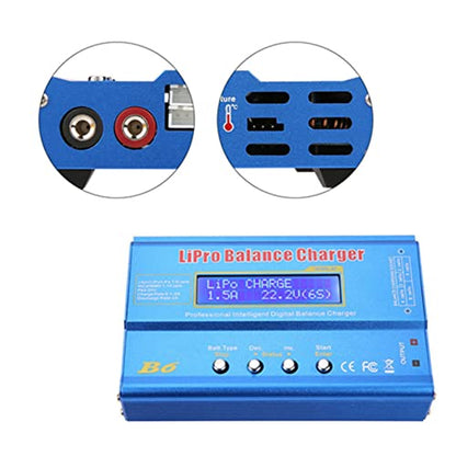 B6 80W Digital LCD Balance Charger Discharger for LiPo NiMH RC Battery (New iMAX B6 LCD Screen Digital RC Lipo NiMh)