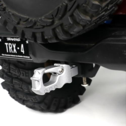 Metal RC Crawler Trailer Hook Tow Hitch for 1/10 RC Crawler Traxxas TRX4 Axial SCX10 Rear Bumper Parts (Silver) - color: Silver