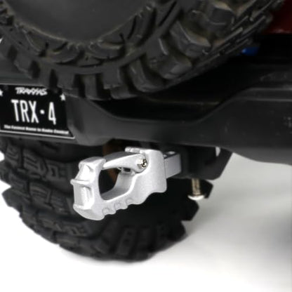 Metal RC Crawler Trailer Hook Tow Hitch for 1/10 RC Crawler Traxxas TRX4 Axial SCX10 Rear Bumper Parts (Silver) - color: Silver