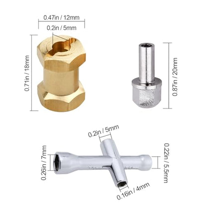 HobbyPark RC Brass Spacers 12mm Wheel Hex Hubs Extenders for 1/10 RC Crawler Axial SCX10 Wheels Extension Hex Drive Adapter (18mm)