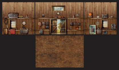 Generic 1/10 Scale RC Scale Garage Walls/Diorama/backdrop - 4pc WALL DECAL KIT - for R/C Crawler, Cars trucks - Buckaroo Brake Barn