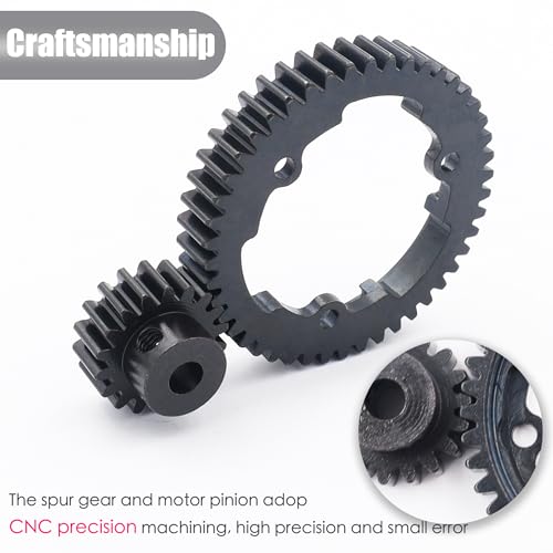 50T Spur Gear 1 Mod and 18T Pinion Gear Fit for Traxxas X Maxx | Hardened Steel Construction,Replace 6448,Compatible with XO 1,Maxx and E Revo 2.0,CNC Precision Machining - size: 50T+18T