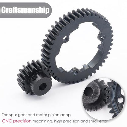 50T Spur Gear 1 Mod and 18T Pinion Gear Fit for Traxxas X Maxx | Hardened Steel Construction,Replace 6448,Compatible with XO 1,Maxx and E Revo 2.0,CNC Precision Machining - size: 50T+18T