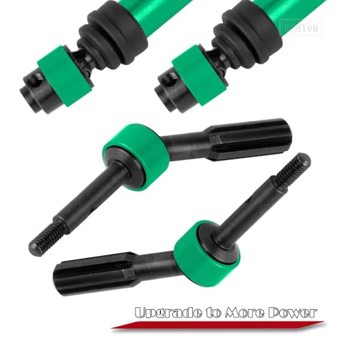 Rear Drive Shaft CVD & Front Axles Upgrades Part for 1/10 Slash 2WD/Slash VXL 2WD,Stainless Steel #45 Driveshaft with Hex,Green - color: Green - Parts