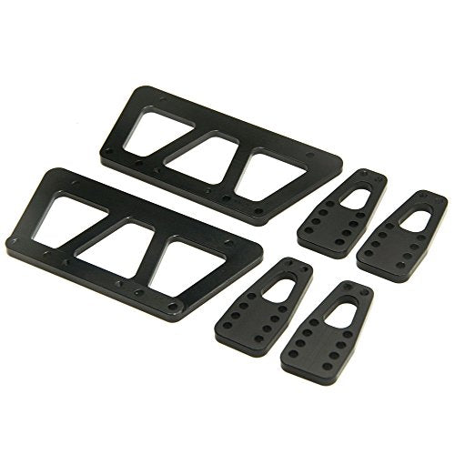 Alloy Chassis Lift Plate Set Kit for 1/10 RC Axial SCX10 Model Car Part (Black) - color: Black