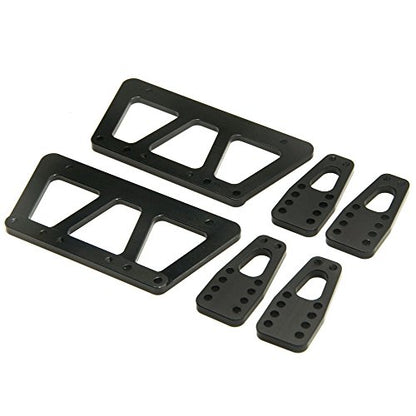 Alloy Chassis Lift Plate Set Kit for 1/10 RC Axial SCX10 Model Car Part (Black) - color: Black