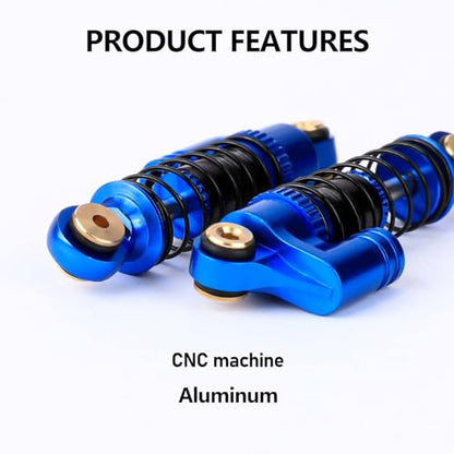 SCX24 Shocks 32MM Oil-Filled Shocks For Axial SCX24 Upgrades | CNC Aluminum Threaded Shock Absorber For 1/24 RC Crawlers - color: Blue
