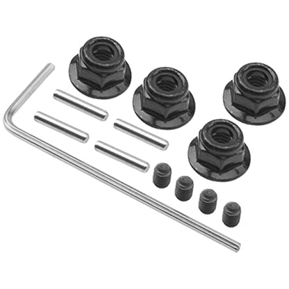 ShareGoo Aluminum 12mm Hex Wheel Hubs Hex Adapter & Flanged Lock Nuts Compatible with Traxxas 2WD Slash Rustler Stampede 1/10 RC Car (Black) - color: Black