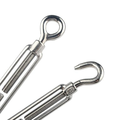 10Pcs M6 Hook & Eye Turnbuckle Heavy Duty Tensioner Adjustable Shade Sail Hardware for Tightening Up Metal Cable Wire 1/4" - style: M6 Hook & Eye