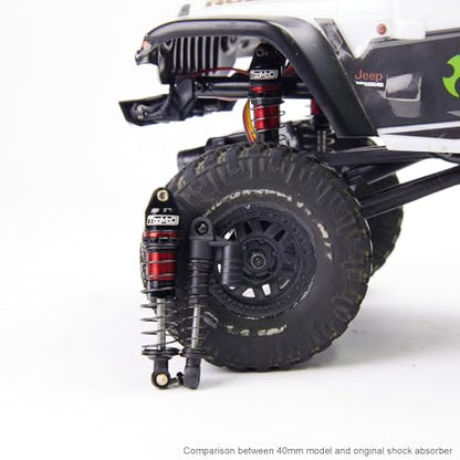40MM Oil Shock Absorbers Upgrade Compatible with 1/24 RC Crawlers | Fits Axial SCX24 / FCX24 - Oil Damper Upgrade - Red - color: Black/Red