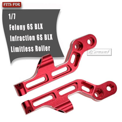 RC Rear Wing Body Mount Support Frame Set Upgrades Part for 1/7 Felony Infraction Limitless 6S BLX On-Road Muscle RC Car,Aluminum 2PCS Body Mount Support,Replace #ARA320516,Red - color: Red-rear Wing