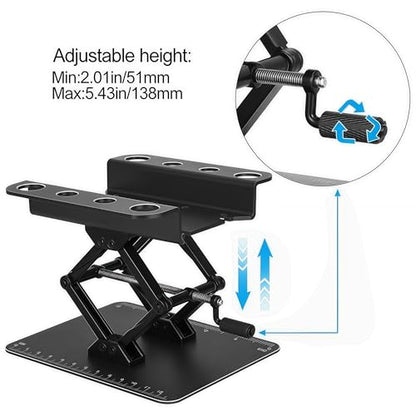 RC Car Stand, Aluminum Liftable Adjustable RC Car Work Stand, Repair & Display RC Stand for Traxxas TRX4 Axial Arrma Redcat Losi 1/8 1/10 1/12 1/14 1/16 1/18 1/24 RC Car (Black) - color: Black