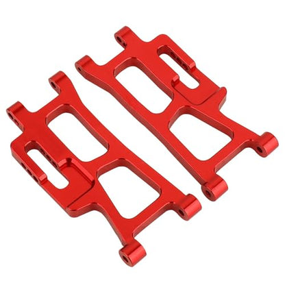 Aluminum Front Rear Swing Arm & Steering Knuckle C-Hub Kit Compatible with 1/14 MJX Hyper Go 14210 14209 H14BM RC Upgrade Parts (red) - color: Red