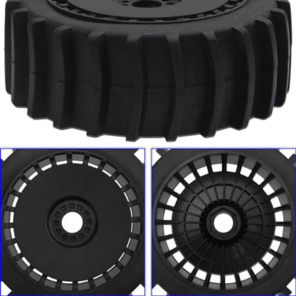 4PCS RC 1/8 Paddle Buggy Tires 17mm Hex Wheels Compatible with Arrma Typhon Traxxas Losi HPI Redcat Snow Sand Desert Tires 1/8 Off Road Buggy