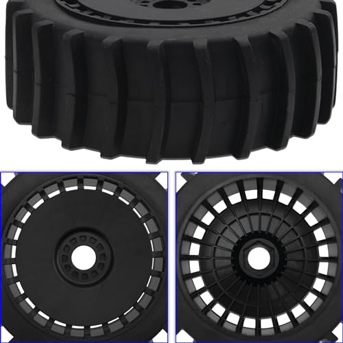 4PCS RC 1/8 Paddle Buggy Tires 17mm Hex Wheels Compatible with Arrma Typhon Traxxas Losi HPI Redcat Snow Sand Desert Tires 1/8 Off Road Buggy