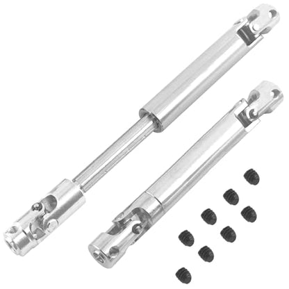 2Pcs Vgoohobby Metal Centre Transmission Shaft Drive Shaft Dogbone Compatible with Axial SCX10 SCX0016 Tamiya CC01 RC4WD D90 90028 1/10 RC Rock Crawlers Car (110mm-155mm) - size: 110mm-155mm