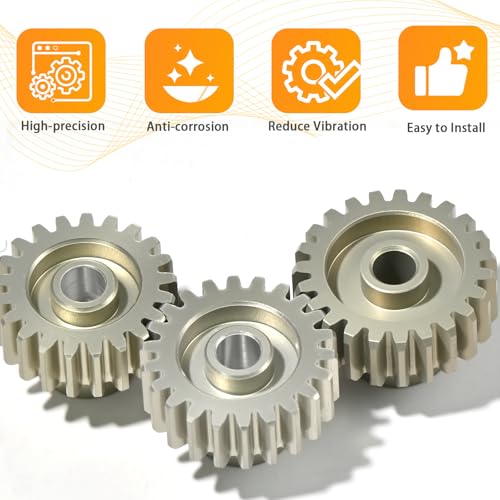 3PCS 0.6 Mod 0.6M Pinion Gear Set 21T 22T 23T, 7075 Aluminum Alloy with 3.175mm Bore for 540 550 Brushed Brushless Motors, Fits for 1/10 Tamiya Redcat HSP HPI RC Cars - size: 21 22 23T