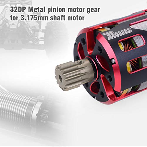 OGRC 32P 3.175mm 12T 13T 14T 15T 16T Pinion Motor Gear Set with Hex Key for 1/10 RC Car Brushed Brushless Motor | 0.8 Mod 32 Pitch 3.175mm Shaft Pinion Gear fits 1/10 RC Car Brushed Brushless Motor
