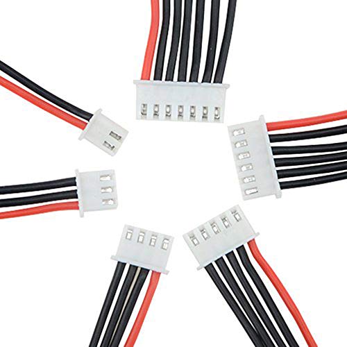 10pcs 5.9inch JST-XH Connector Plug 2S-6S 2S 3S 4S 5S 6S Lipo Balance Charger Silicone Wire Balance Lead Extension Cable for RC Battery (2pcs Each)
