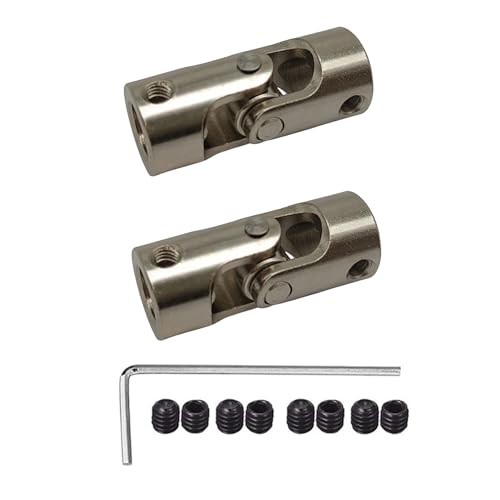 2Pcs 8mm to 8mm Joint Shaft Coupling Coupling Steering Connector Rotatable Joint Coupler for RC Robot Boat Car Crawler Motor - size: 8mm to 8mm