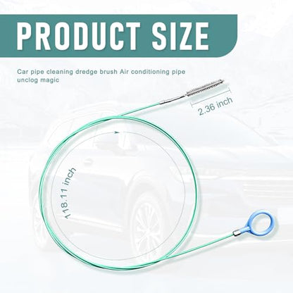Pack-1 Car Air Conditioning Pipe Cleaning Brush, 9.8Ft Rotatable Vehicle Sunroof Drain Hole Unblocker, Universal Automotive Unblocking Repair Slender Drainage Tool Accessories (Green)