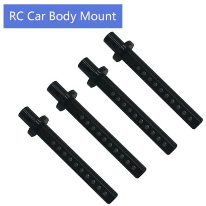 4-Pack Aluminum Alloy RC Car Body Post Mounts with Clips for AXIAL SCX10 1/10 RC Rock Crawler Option Parts (Black) - color: Black