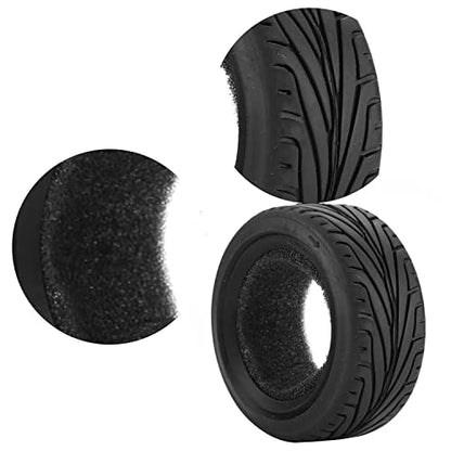 RC On-Road Car Tyres,WONFAST 4PCS/Set 65mm Grain Drift Soft Rubber RC Tire for 1/10 Racing HSP Tamiya HPI Kyosho RC On Road Run-flating Car Parts - color: 65mm-black