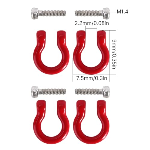 INJORA D Rings Tow Hooks with M1.4 Screws for FCX18 LC80 TRX4M Defender