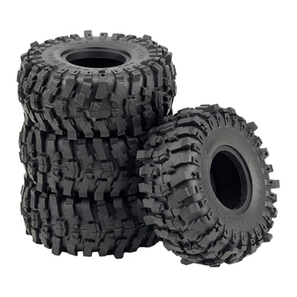 4PCS RC 1.9 inch Crawler Tires Super Soft Sticky Rubber Tires with Foam Instert 120mm/4.72inch Tall Suitable for 1/10 Axial SCX10 I II III TRX4 Redcat Etc RC Crawler Car Upgrades
