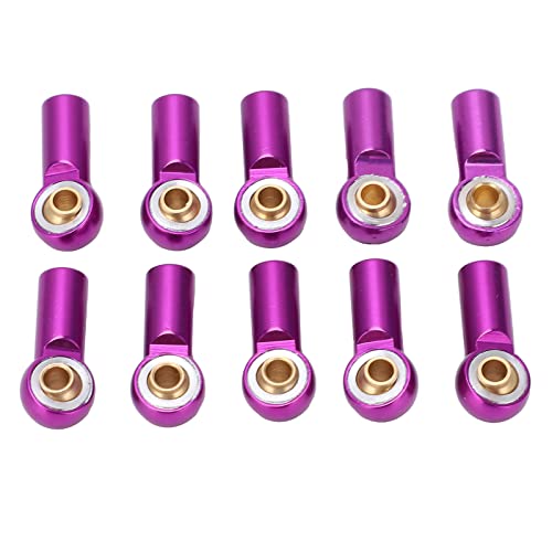 10pcs RC Metal Ball Ends, Aluminium Alloy Ball Ends M3 Link Rod End Joint, AXIAL SCX10 1/10 RC Car Upgrade Parts () - color: Purple