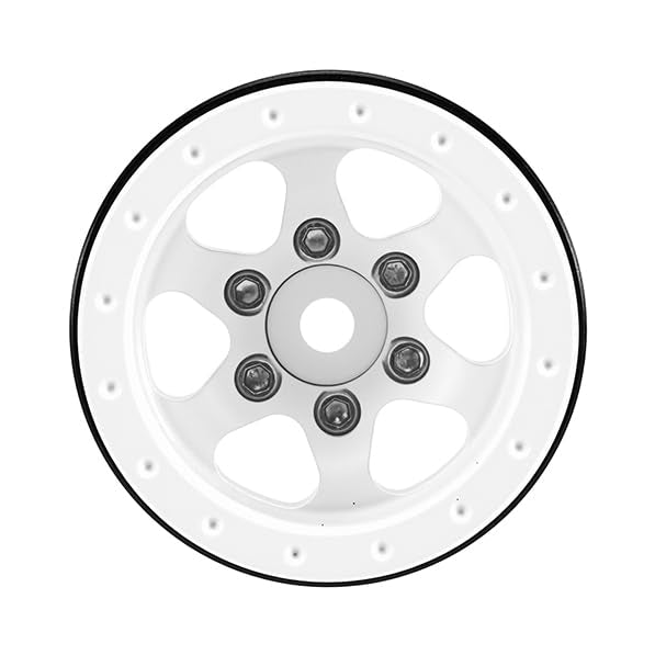 INJORA 1.0 Aluminium Beadlock Wheel for TRX4M 1/24 1/18 RC Crawler（White） - color: White