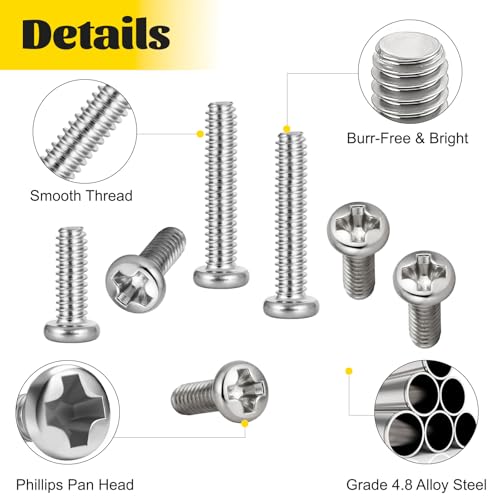 1140PCS Micro Small Pan Head Machine Screws Assortment Kit,M1 M1.2 M1.4 M1.6 M1.7 Tiny Screws for Electronics,Eyeglasses, Watches, Clocks - size: M1M1.2M1.4M1.6M1.7 1140pcs