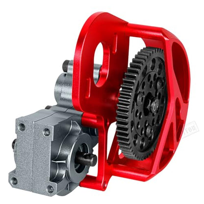 Transmission Gearbox Upgrades Part for 1/10 SCX10, SCX10 II 90046,90047,AX10 RC Crawler Truck,Aluminum Center Transmission Gearbox Hops up,Red&Titanium - color: Red&titanium for Upgrades