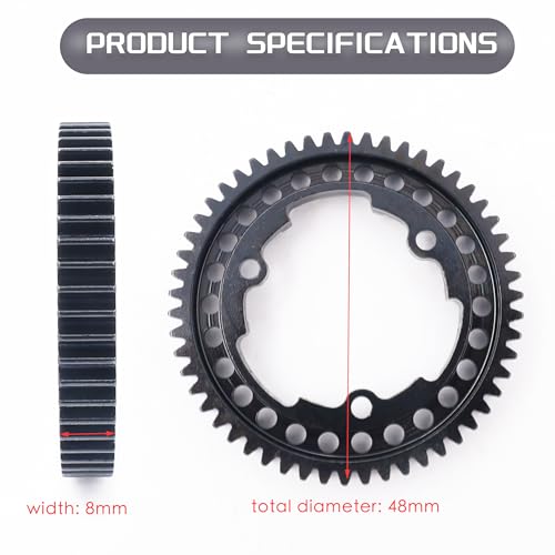 54T Spur Gear 1 Mod and 18T Pinion Gear Fit for Traxxas X Maxx | Hardened Steel Construction,Replace 6449,Compatible with XO 1,Maxx and E Revo 2.0,CNC Precision Machining - size: 54T+18T