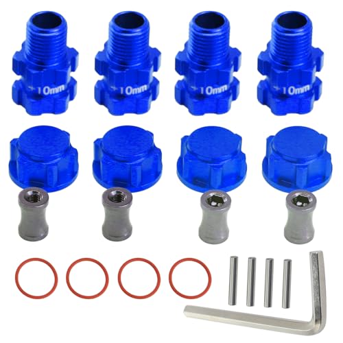 Rc Wheel Hex 10mm Extended Hub Drive 14mm to 17mm for Arrma 1/10 3S Senton/Granite/Vorteks/Infraction/Big Rock/Vendetta (Blue) - color: Blue
