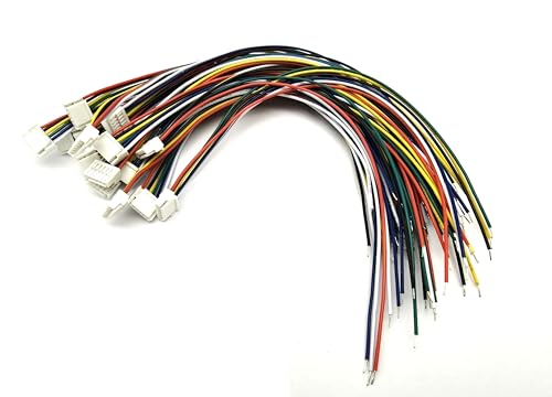 20Pairs Micro JST GH 6Pin 1.25mm Male Female Connector, GH1.25 Terminal Connector Wire Cable 15cm 28AWG - size: 6Pin