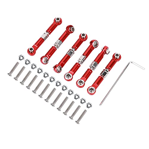 6Pcs Metal RC Car Tie Rods,RC Truck Tie Rods,RC Truck Tie Rod Replacement Parts for 1/18 A959 RC Car - color: Red