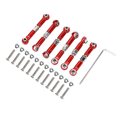 6Pcs Metal RC Car Tie Rods,RC Truck Tie Rods,RC Truck Tie Rod Replacement Parts for 1/18 A959 RC Car - color: Red